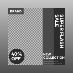 Social media Instagram post template vector, template for social media instagram post. Editable Modern Template. Discount Promo Template. Social Media Post Template. Social Media Banner