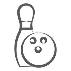 
Bowling icon design, hitting pins in editable style 
