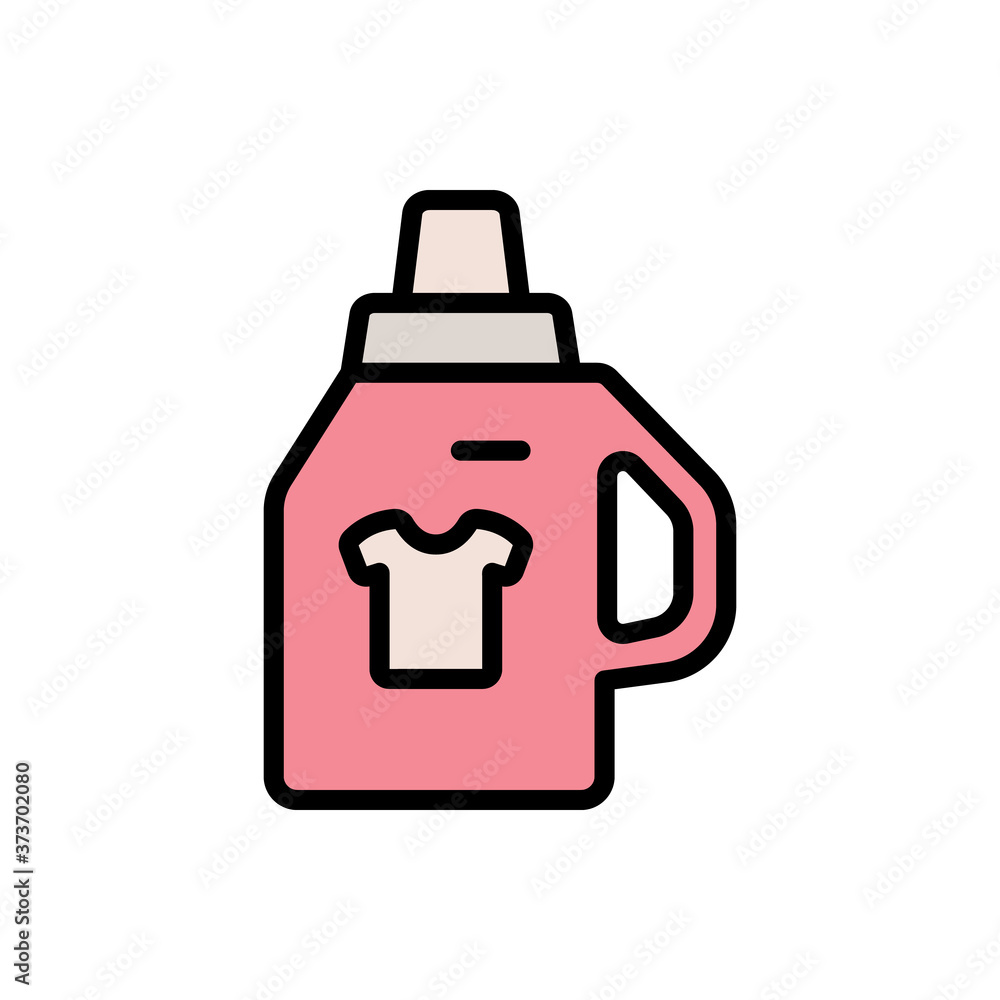 Poster washing powder detergent icon. simple color with outline vector elements of laundry icons for ui and