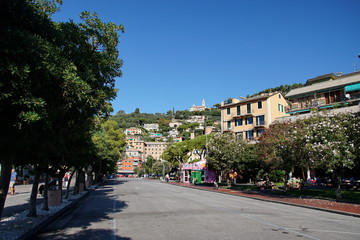 Fototapeta na wymiar View of city of Recco , Genoa (Genova) Province, Liguria, Mediterranean coast, Italy