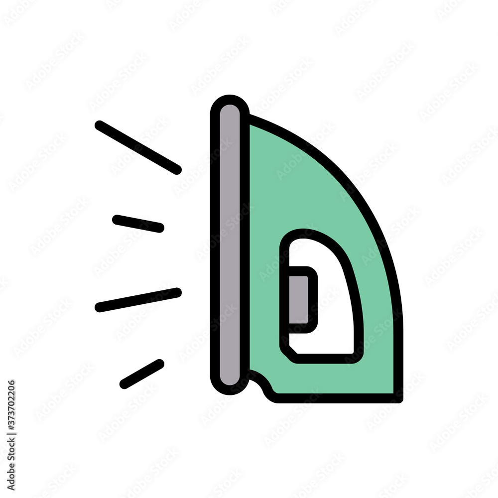 Poster iron steam icon. simple color with outline vector elements of laundry icons for ui and ux, website o
