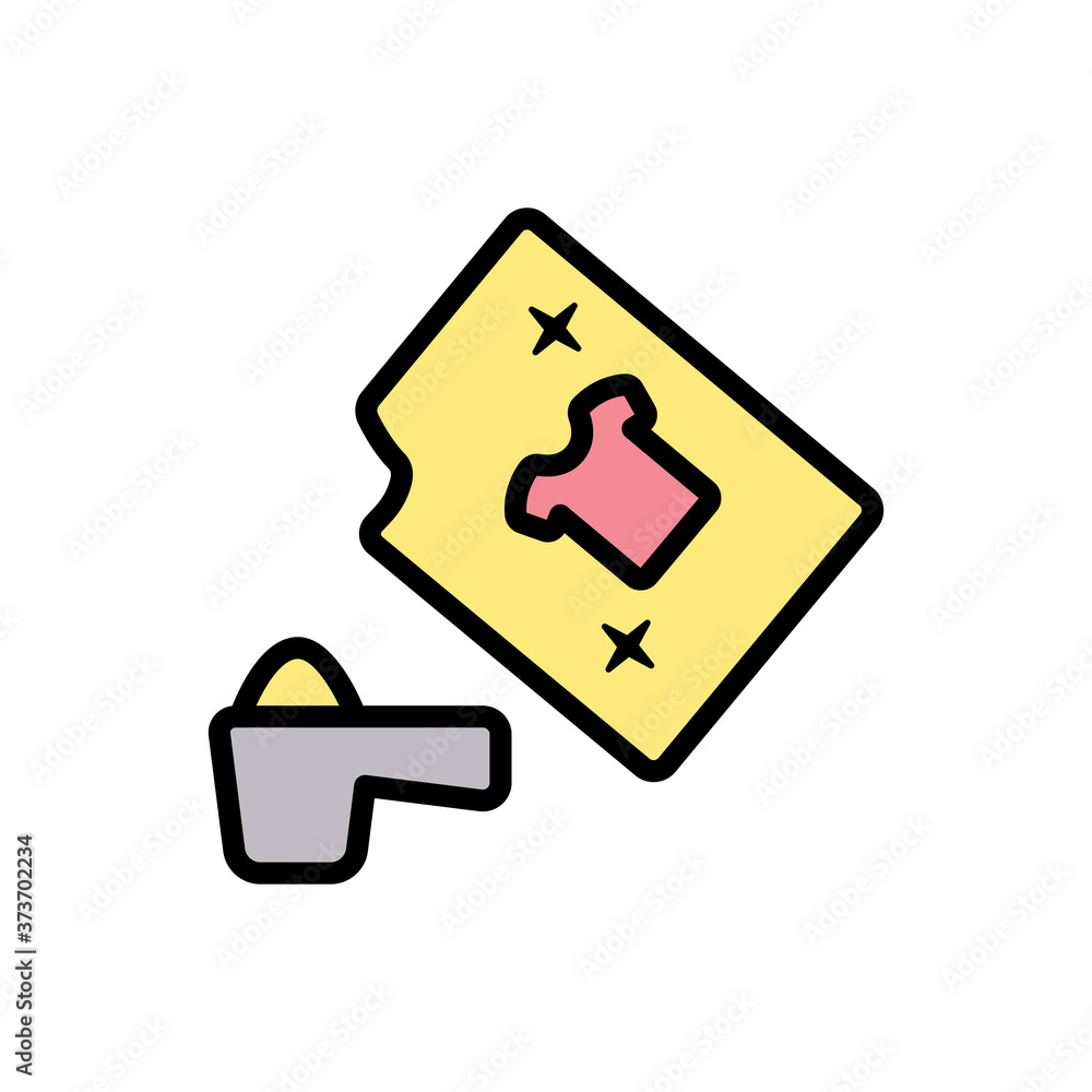 Aufkleber washing powder detergent icon. simple color with outline vector elements of laundry icons for ui and