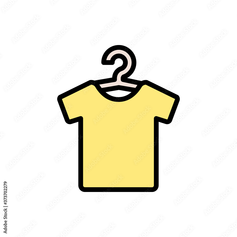 Aufkleber clean clothe dress hanger icon. simple color with outline vector elements of laundry icons for ui an