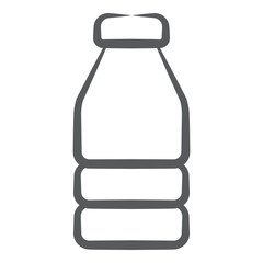 
Mineral water bottle graphic art, editable linear stroke 
