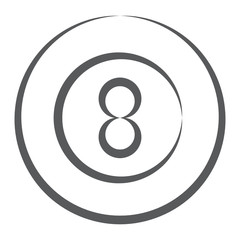 Pool ball icon style, hand drawn vector of snooker 