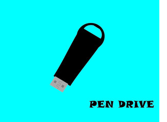 pen drive image in blue background