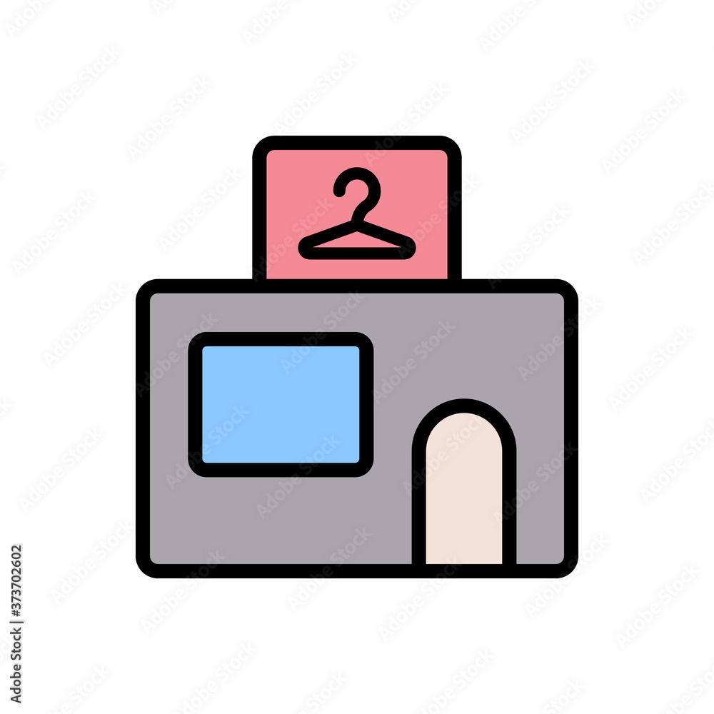 Poster laundry shop icon. simple color with outline vector elements of laundry icons for ui and ux, website