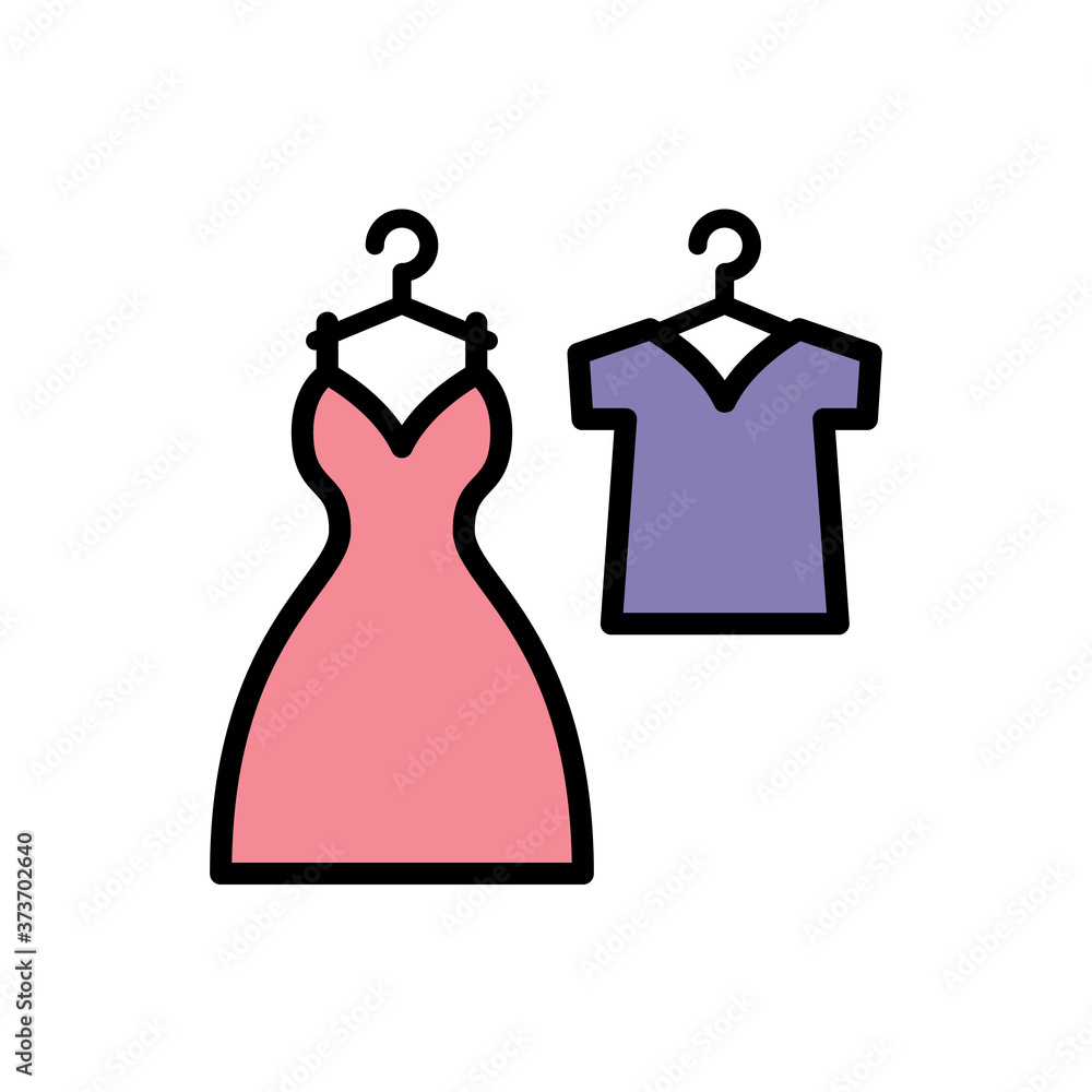 Poster clean clothes dress hanger icon. simple color with outline vector elements of laundry icons for ui a