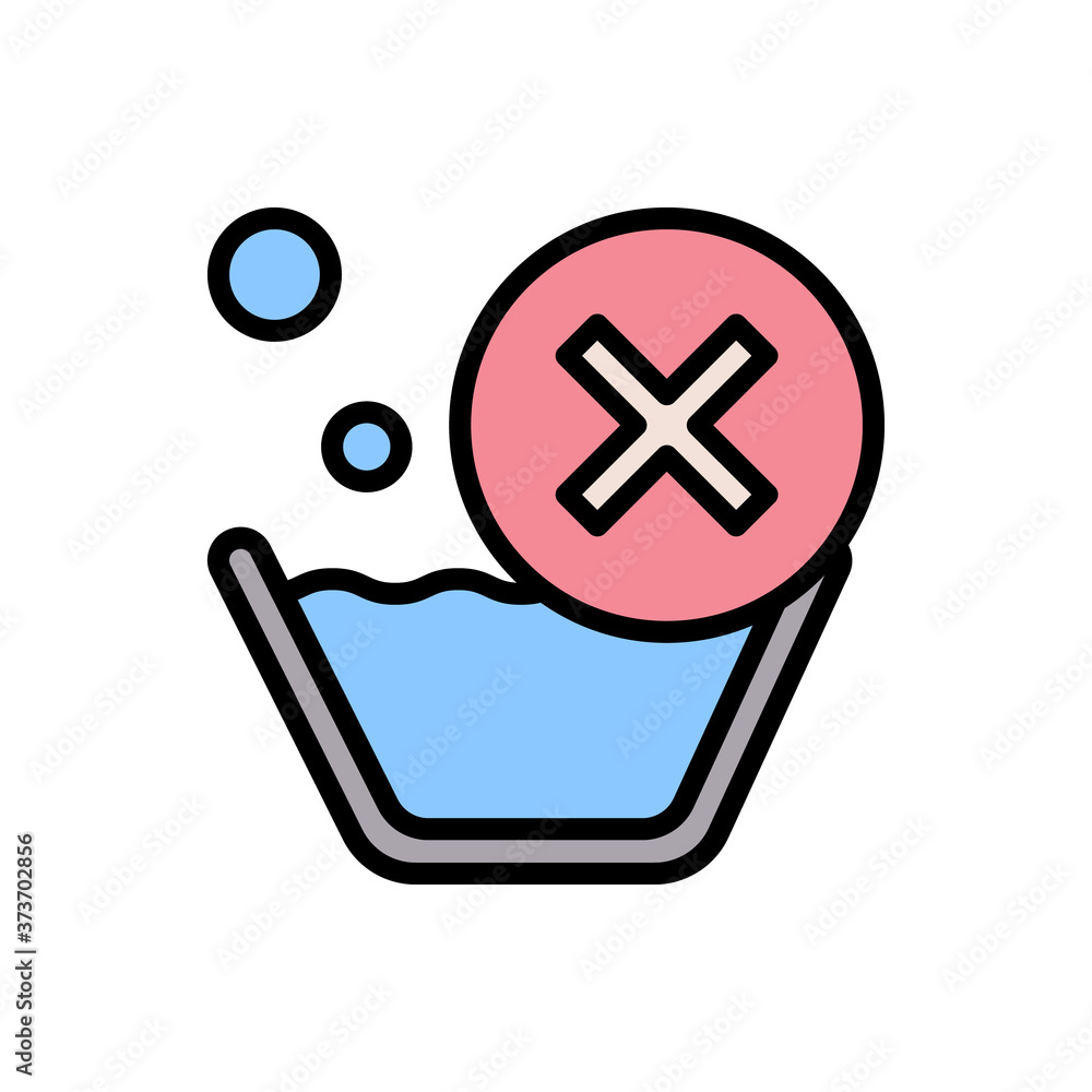 Poster no wash icon. simple color with outline vector elements of laundry icons for ui and ux, website or m