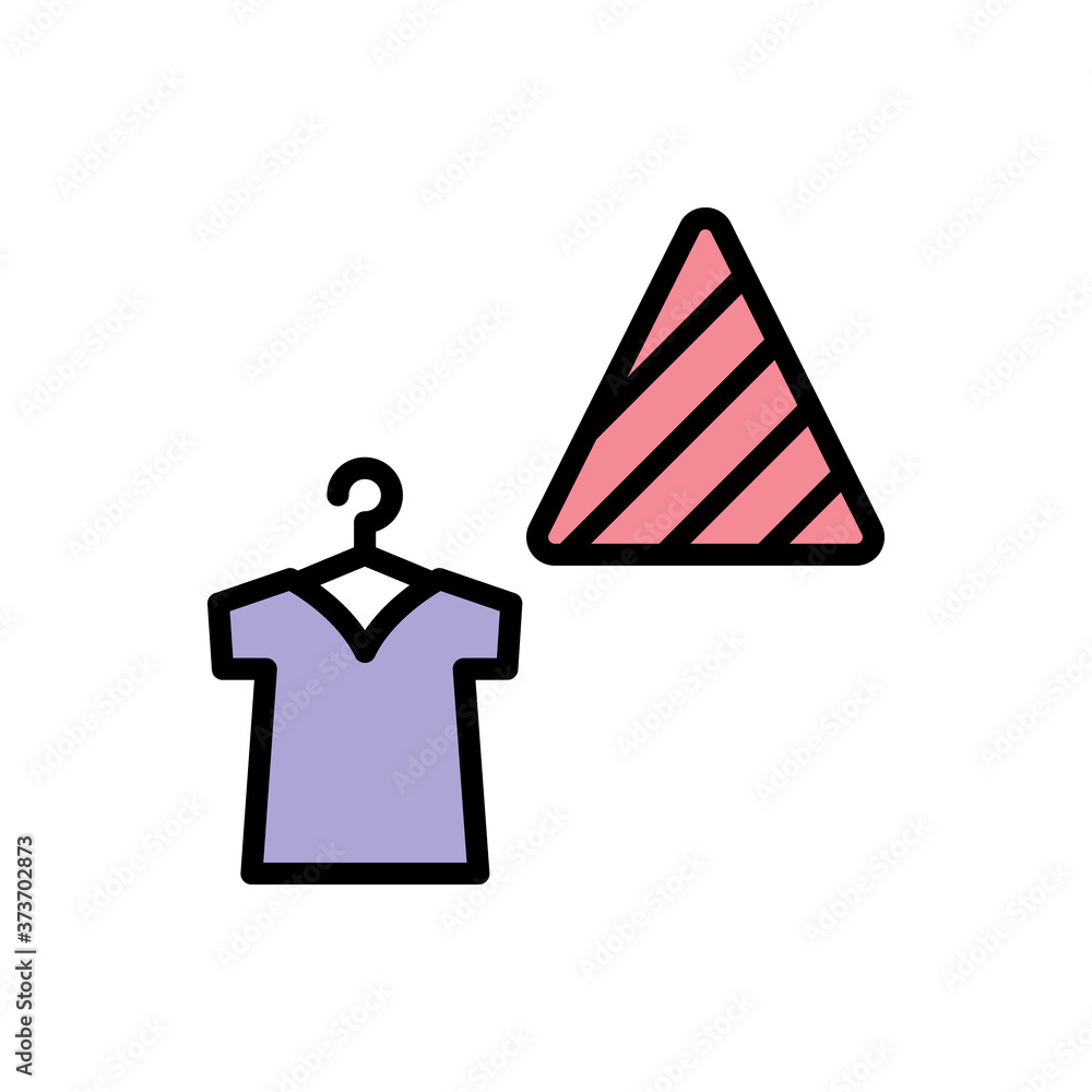 Poster non-chlorine bleach if needed icon. simple color with outline vector elements of laundry icons for u
