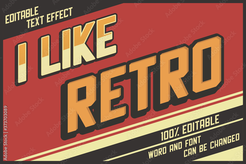 Fototapete i like retro editable text style effect premium vector