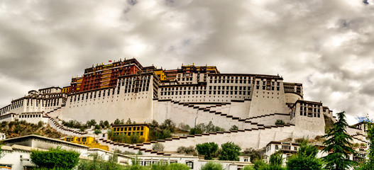 Lhasa ex Tibet now China, Chengguan District The Potala Palace, the main residence of the Dalai...