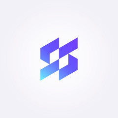 Abstract Letter S Logo Isolated on White for Tech Branding