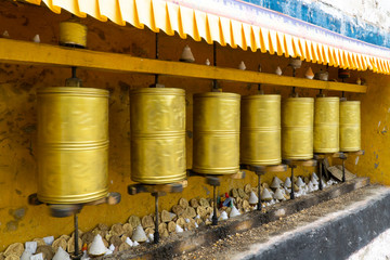 Lhasa former Tibet now China, the prayer cylinders called Chokhor.