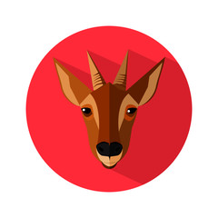 serow icon on white background. deer logo. Vector illustration