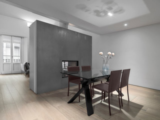 modern living room interior with wooden floor