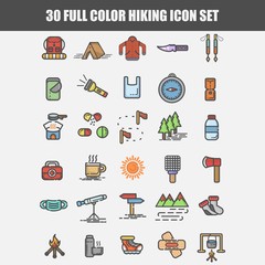 simple set hiking icon set vector