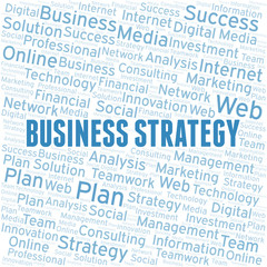 Business Strategy word cloud create with text only.