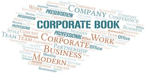 Fototapeta premium Corporate Book vector word cloud, made with text only.