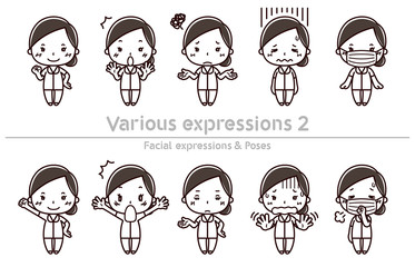 Facial expressions & Poses set / Various expressions2 / Nurse