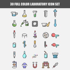simple set laboratory icon set vector