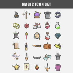 Obraz premium simple set of magic icon set vector