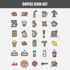 coffee icons set