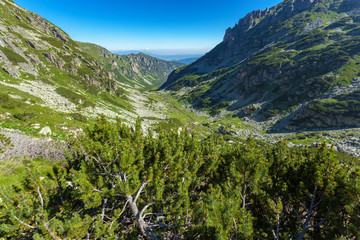 Landscape from hiking trail for Malyovitsa peak, Rila Mountain, Bulgaria