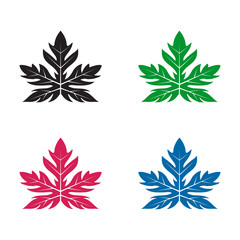 Papaya leaf logo design template