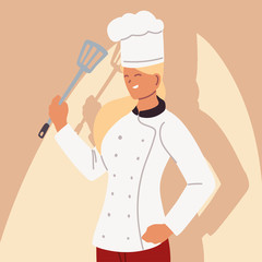 cute female chef in uniform