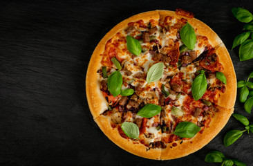 Traditional Italian Supreme Pizza with Meat Mix