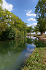 Fototapeta premium The Ourck canal near Fresne-sur-Marnel village