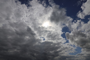 Beautiful blue sky with white clouds
