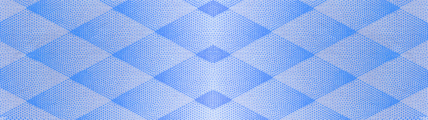 Seamless abstract grunge blue white overlapping dotted points rhombus diamond lozenge rue geometric pattern design wall paper texture wallpaper, wide background banner panorama