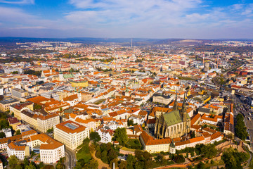 Fototapeta na wymiar Aerial view on the city Brno. South Moravian region. Czech Republic