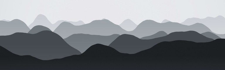creative flat of hills in clouds computer art texture or background illustration