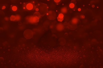 red pretty glossy glitter lights defocused bokeh abstract background, festival mockup texture with blank space for your content