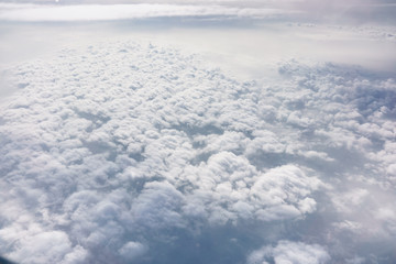 View from above the clouds. A blanket of clouds.