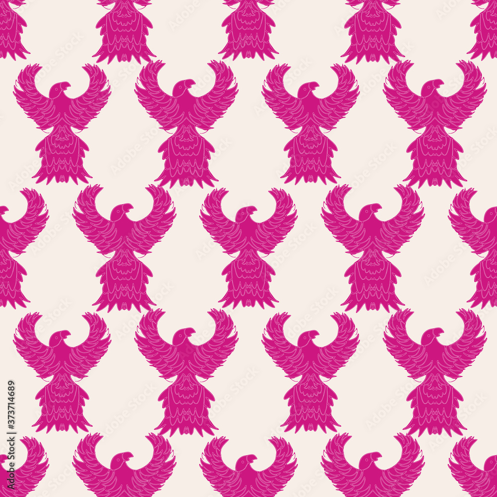 Poster colorful phoenix repeat pattern print background design
