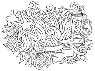 Best hand drawn cartoon doodles illustration.