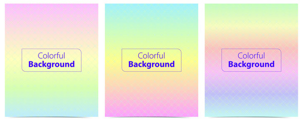 Set of unicorn color background design 