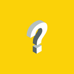 Question mark 3d isometric abstract.