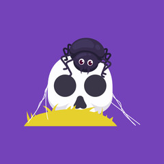 Cute spider Halloween mascot design illustration