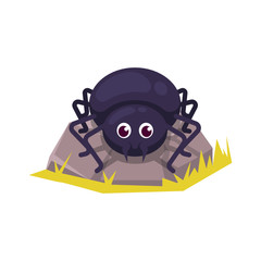 Cute spider Halloween mascot design illustration