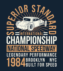 Vector vintage sport car, T-shirt Graphics, Vintage typography