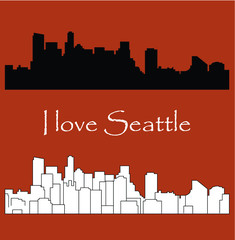 Seattle, Washington ( city silhouette )