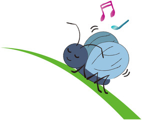 夏・秋の昆虫鈴虫のイラスト