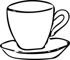 graphic image of a cup with a saucer