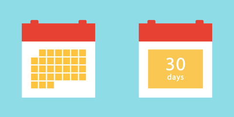 Conjunto de icono de calendario. calendario vector. Ilustración vectorial estilo plana