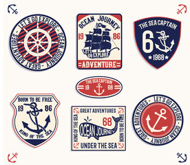 Nautical theme vector graphic, for t-shirt prints and other uses.